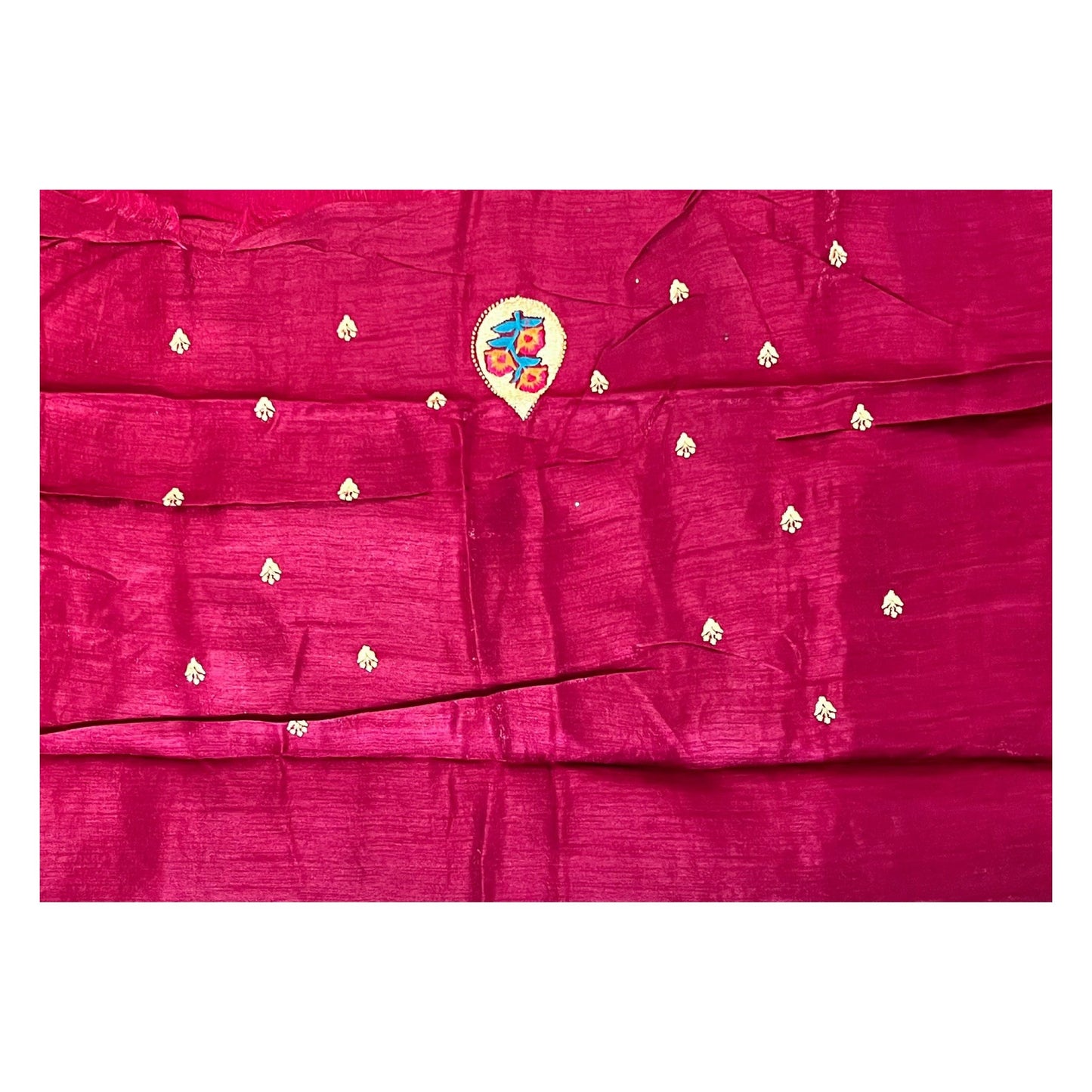 Rose Red Colour Chiffon Saree with Swaroski Diamond Work