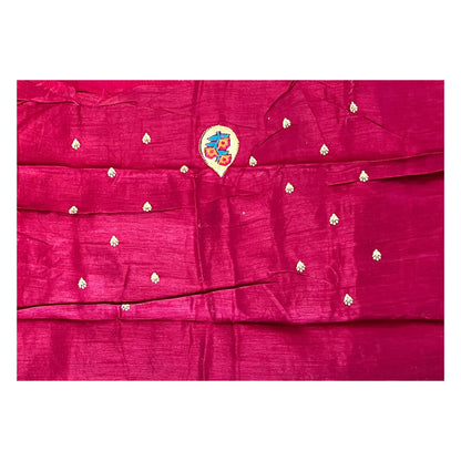 Rose Red Colour Chiffon Saree with Swaroski Diamond Work