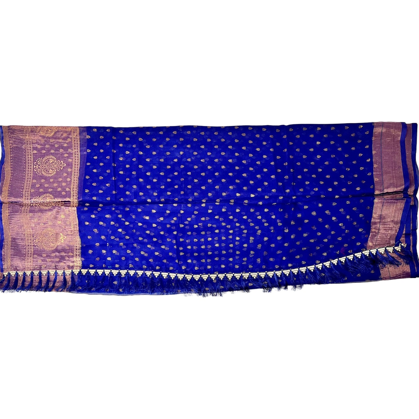 Royal Blue Color New foil work fancy fabric saree