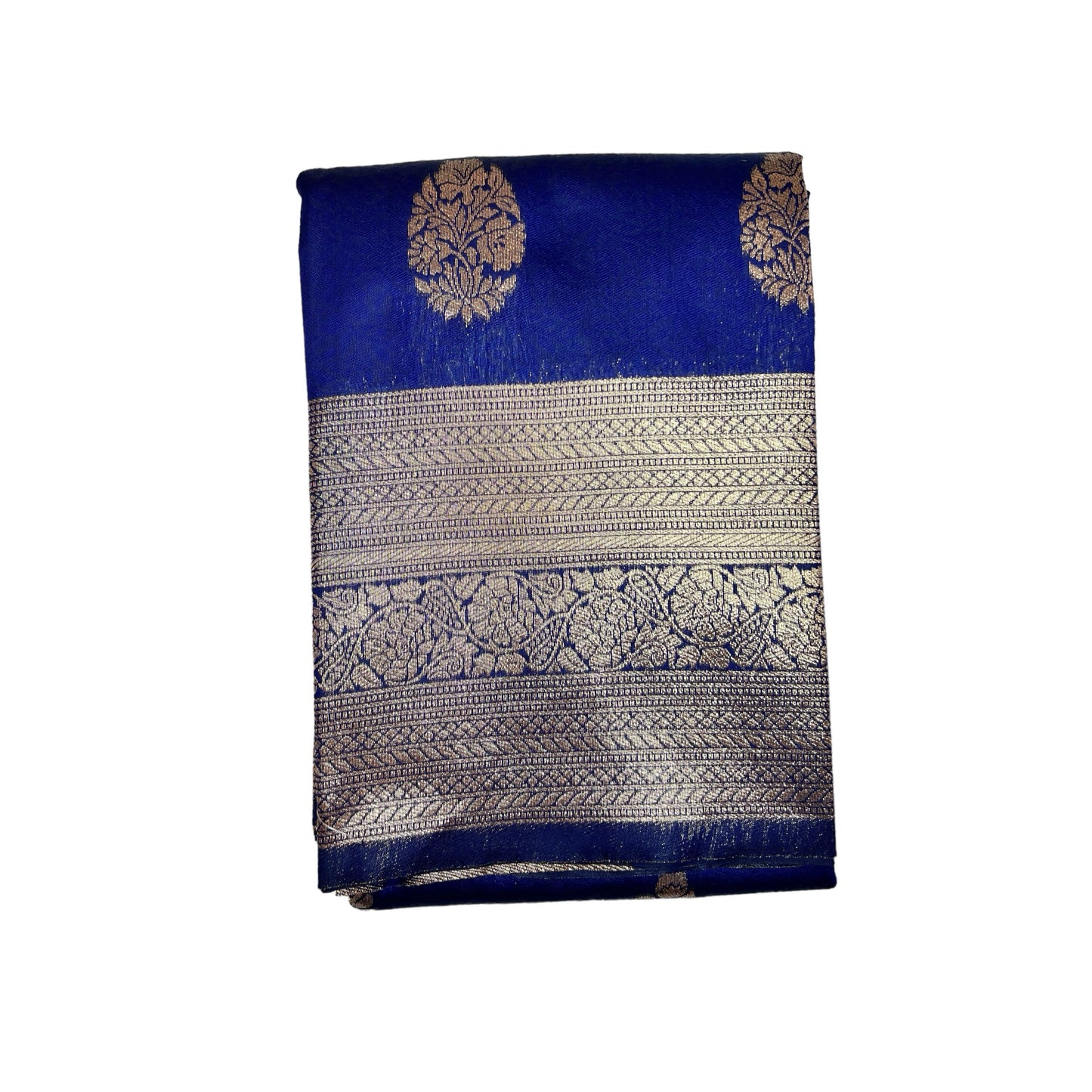 Royal Blue Cotton Silk Saree with Zari Weaving