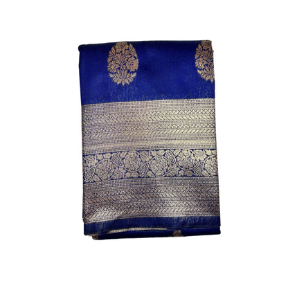 Royal Blue Cotton Silk Saree with Zari Weaving