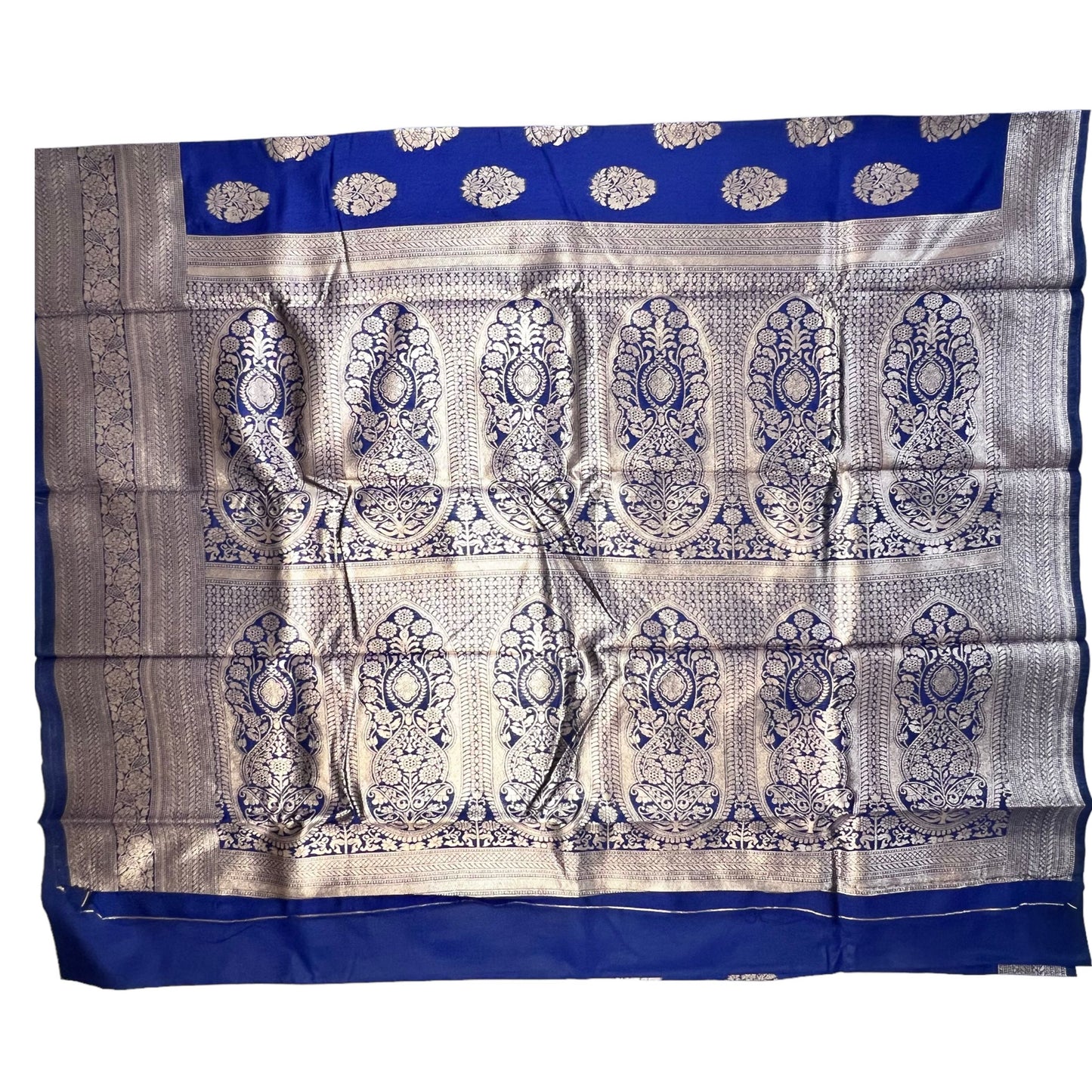 Royal Blue Cotton Silk Saree with Zari Weaving