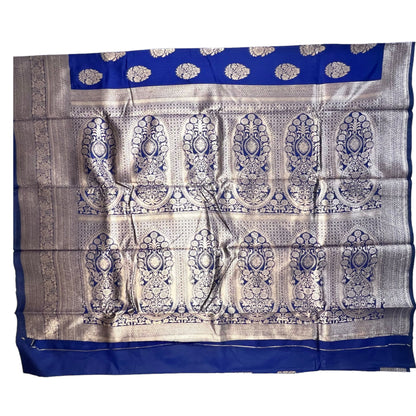 Royal Blue Cotton Silk Saree with Zari Weaving