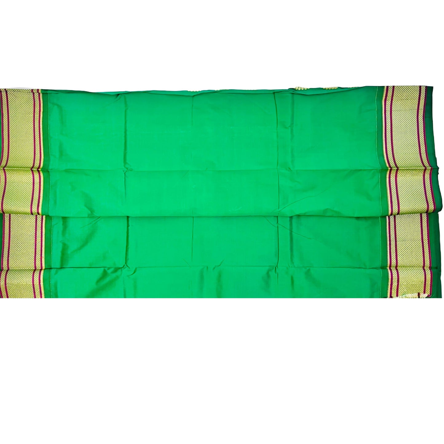 Royal Blue and Green Kadiyal Semi SilkPaithani Saree