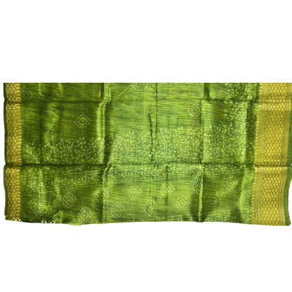 Soft Slub Cotton Silk Saree With Batik Print