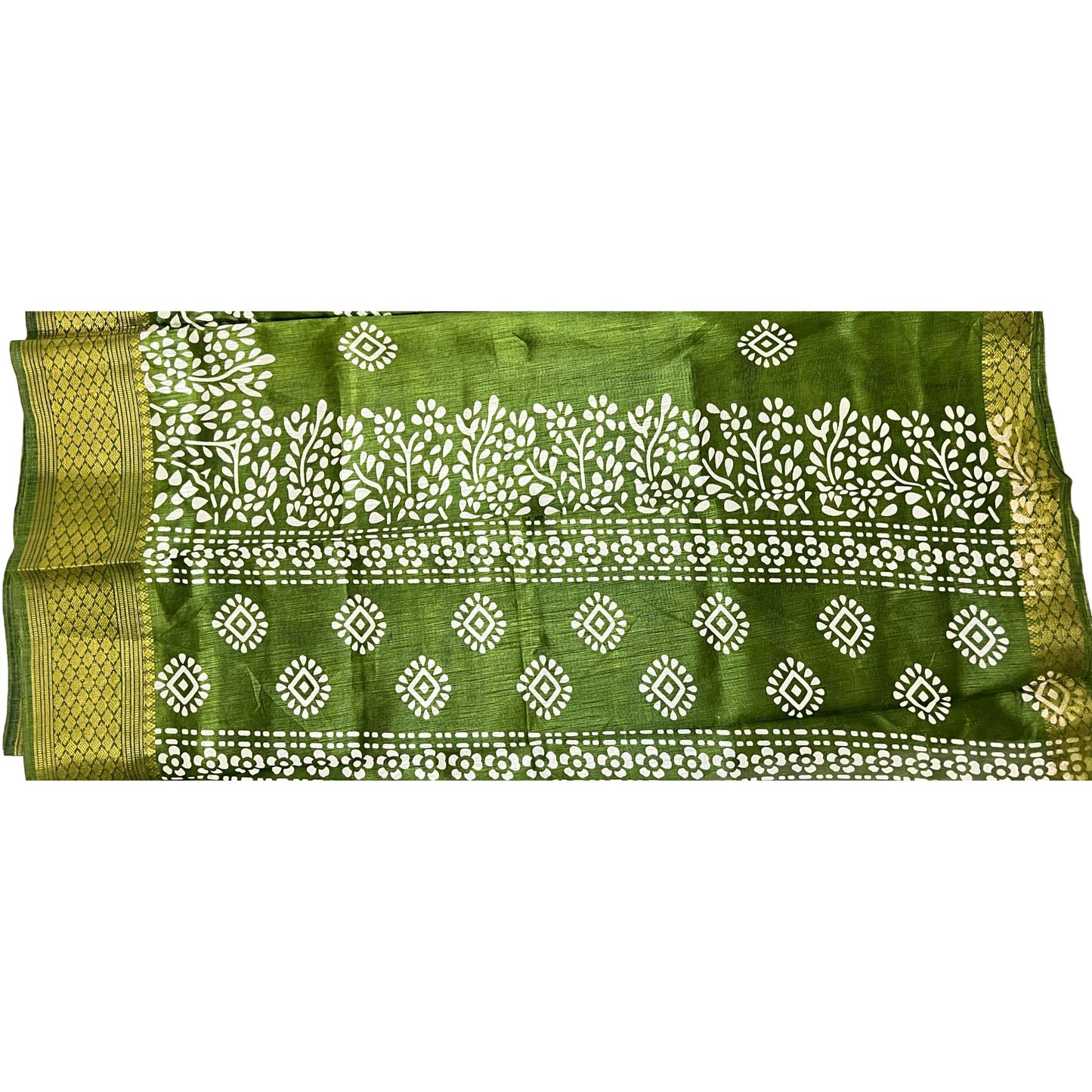 Soft Slub Cotton Silk Saree With Batik Print