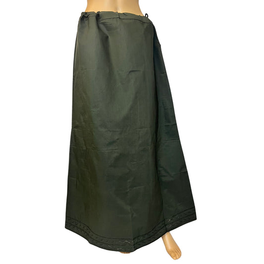 Tealish Green Color Petticoat/Inner Skirts/Saya for Saree, Cotton Stitched Saree Underskirt, Lining Skirt, Comfortable to wear , Readymade Petticoat