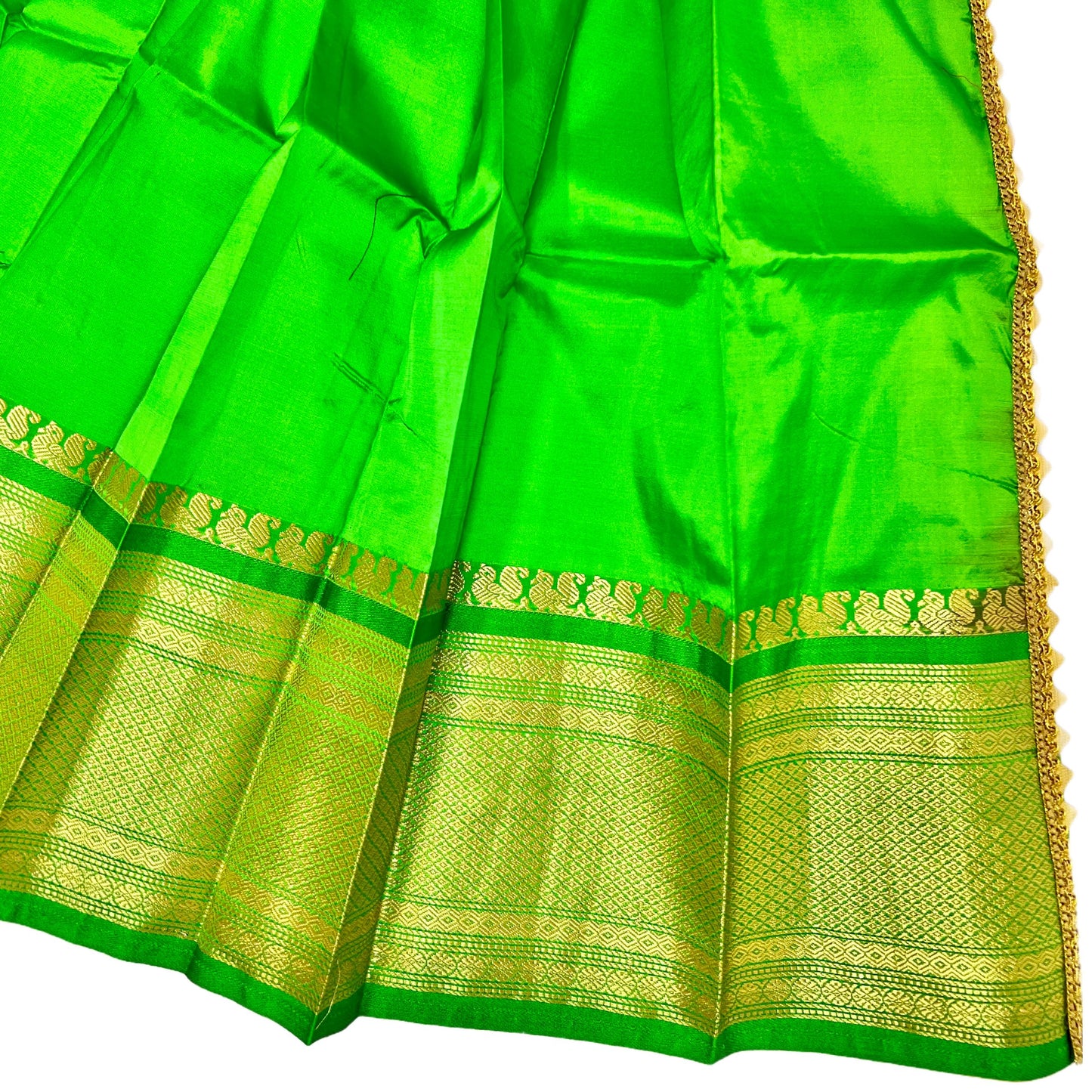 Tealish Green Paithani Gudi Vastra, Readymade Paithani Saree for Gudi Padwa Pooja  closeup