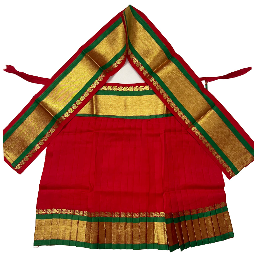 Red Varalakshmi Kalasam/Kalash Saree, Navaratri Goddess Silk Saree , Mata Rani, Devi, Durga, Maa Laxmi Poshak, Margashirsha Devi Saree