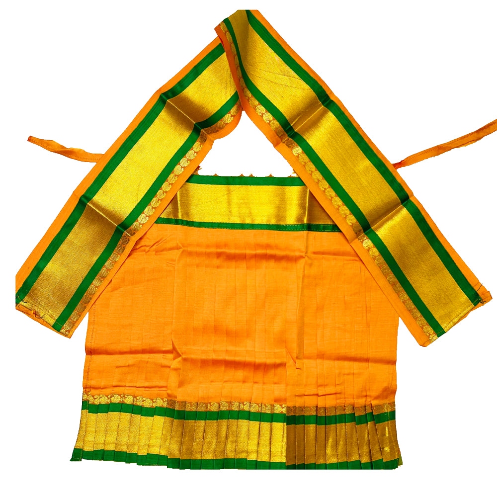 Yellow Varalakshmi Kalasam/Kalash Saree, Navaratri Goddess Silk Saree , Mata Rani, Devi, Durga, Maa Laxmi Poshak, Margashirsha Devi Saree