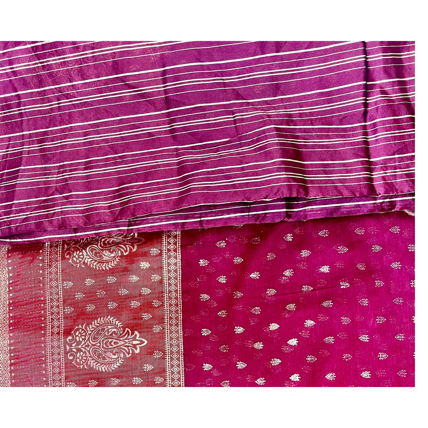 Warm Purple Color New foil work fancy fabric saree