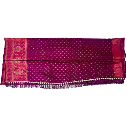 Warm Purple Color New foil work fancy fabric saree