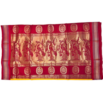 Yellow_and_Red_Semi_Silk_Paithani_Saree_pallu