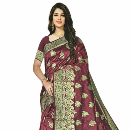 jacquard-brown-banarasi-silk-poster-1