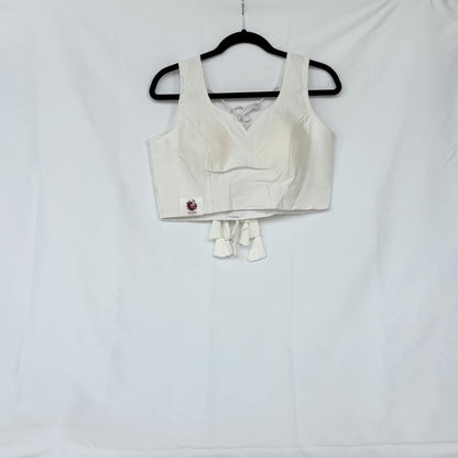 Off  White Readymade Saree Blouse Taffeta Fabric Padded Designer Blouse with Latkan Dori & Sleeves | Wedding Party Ethnic Wear Blouse