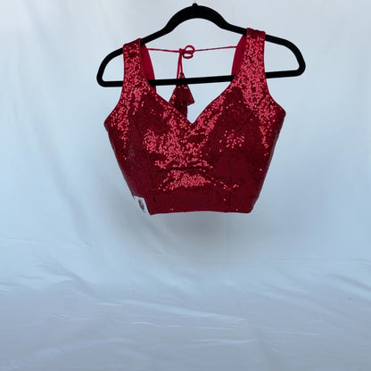 Red Sequin Saree Blouse, Readymade Sleeveless Blouse, Padded Party Wear Blouse, Sparkly Indian Blouse, Wedding Blouse, Crop top