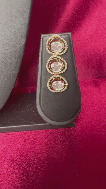 Polki Style Gold Tone Necklace Set with Matching Earrings – Party & Festive Jewelry, necklace set, jewelry for women, gift for women