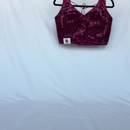 Magenta Pink Sequin Saree Blouse, Readymade Sleeveless Blouse, Padded Party Wear Blouse, Sparkly Indian Blouse, Wedding Blouse